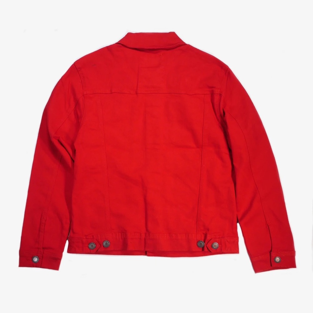 Copper Rivet Red Denim Jacket - Picture 6 of 8